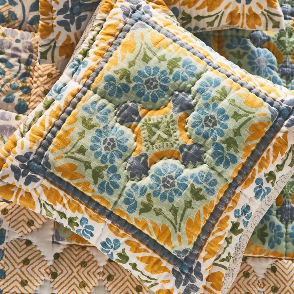 Anthropologie Talula Cotton Handcrafted Euro Sham | NWT